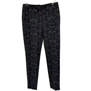 Chicos 0.5 Floral Galore Ponte Slim Pant Pattern Black Size 6 Regular new $64